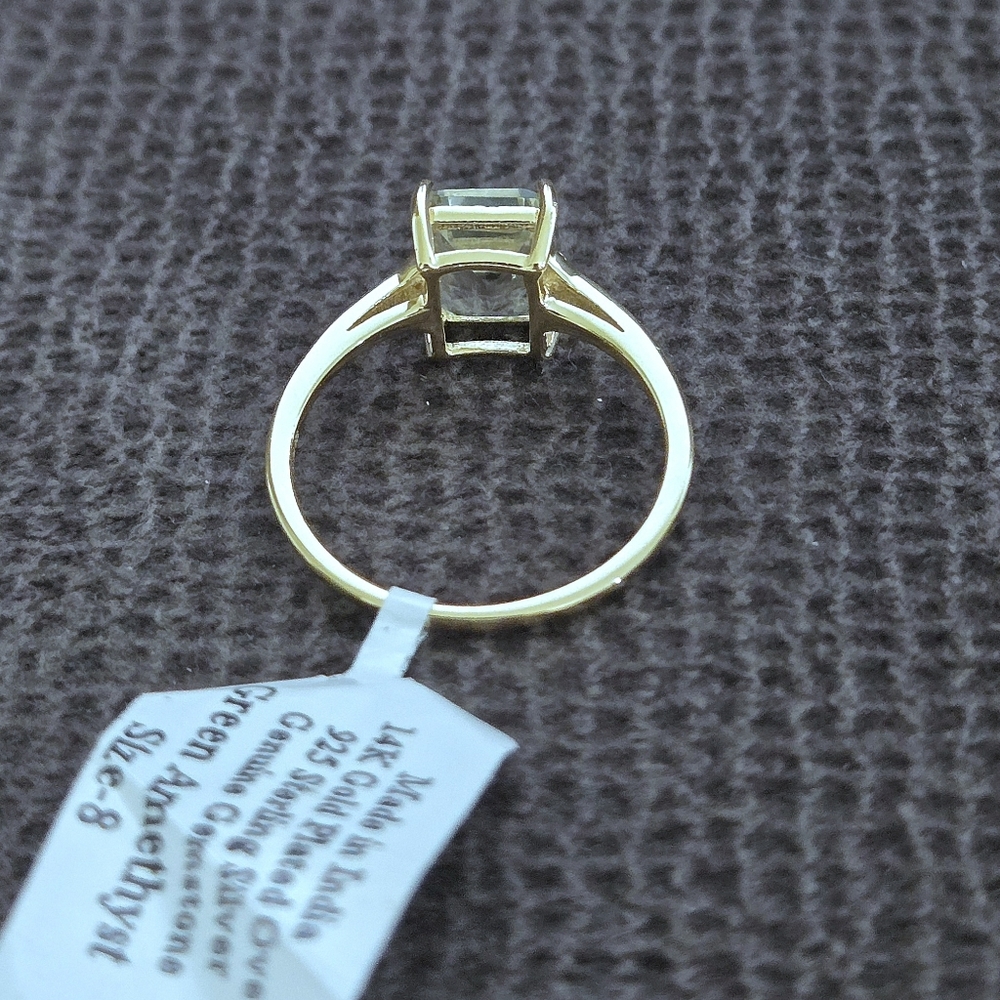 Shivam Rectangular Green💚 Amethyst Ring💍 - NWT - Picture 6 of 16